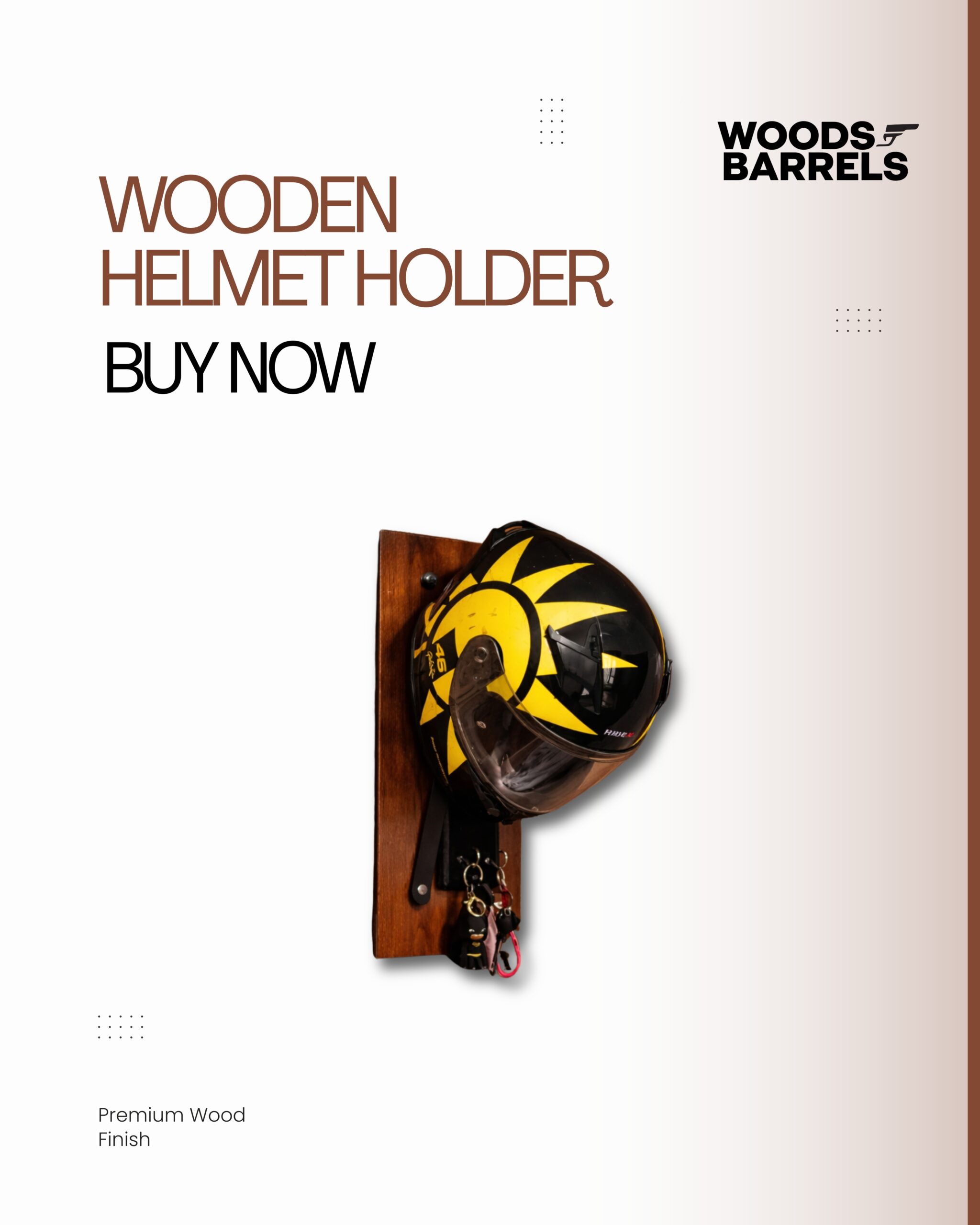 WOODEN HELMET & KEYCHAIN HOLDER